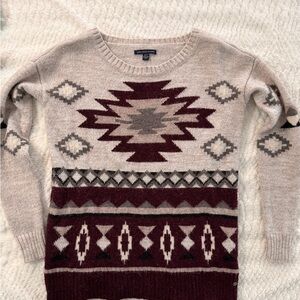 American Eagle Aztec Southwestern Knit Sweater XS Cozy Winter